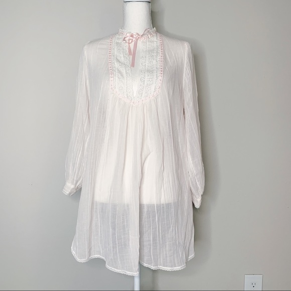 Vintage Other - Vintage sheer pink long sleeve nightie